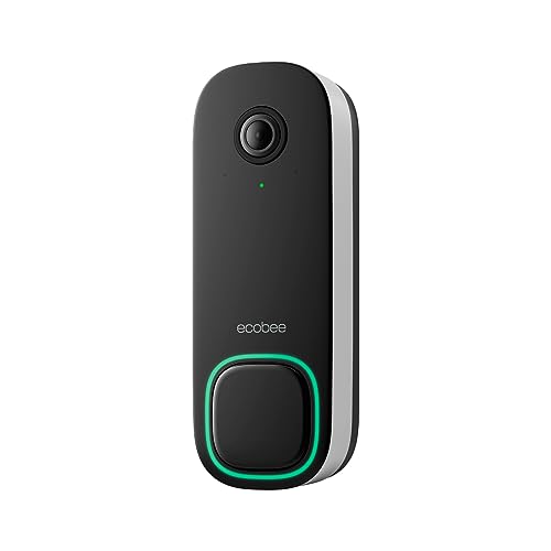 ecobee Smart Video Doorbell Camera (Wired) – with Industry Leading HD Camera, Smart Security, Night Vision, Person and Package Sensors, 2-Way Talk, and Video & Snapshot Recording