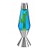 Lava the Original 16.3-Inch Silver Base Lamp with Yellow Wax in Blue Liquid