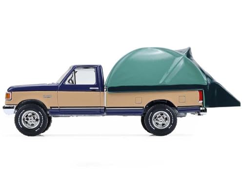 1987 F 150 XLT Lariat Pickup Truck 1/64 Azul Oscuro miniatura 3