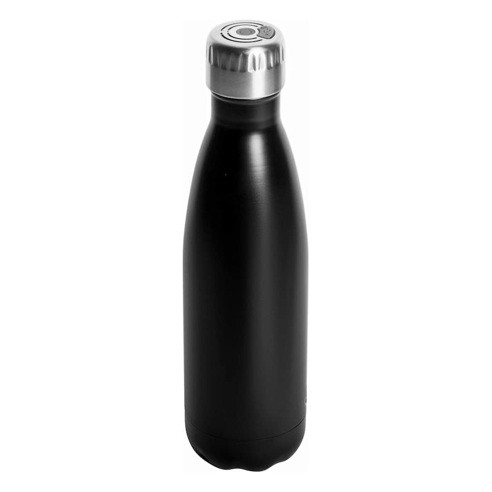 Sagaform Thermosflasche mit Lautsprecher in der Farbe: Schwarz, aus Edelstahl hergestellt, Maße: 7x26 cm, Fassungsvermögen: 500 ml, 5018061