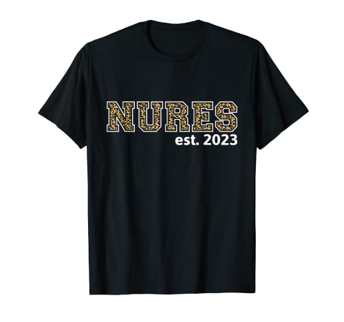 Nurse Est 2023 RN Nurse School Graduation RN Leopard T-Shirt