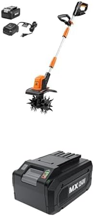 LawnMaster 24V MAX 9” Cordless Tiller – CLTE2409 + MX24V 4.0Ah Battery - Compatible with LawnMaster and Vacmaster 24V/48V Cordless Products 24LB4005-CN