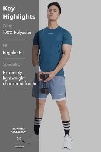 Image of FUAARK Men Moisture Wicking Solid Round Neck Tshirt