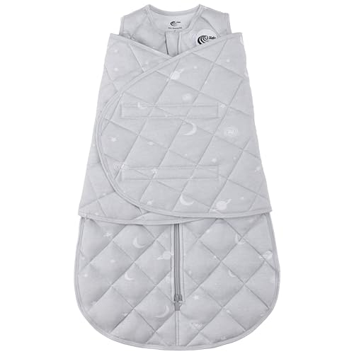 Image of Baby Sleep Sack Swaddle 2.0 TOG 0-6 Months, 3-Way Adjustable Wearable Blanket for Newborn, Infant Swaddling Wrap, Unisex for Girls & Boys (Gray)