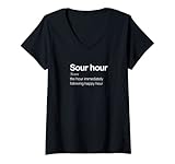Femme Définition de dictionnaire Sour Hour - Bière amusante Happy Hour T-Shirt avec Col en V