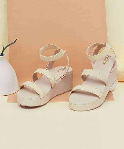 Image of JM LOOKS Comfortable Elastic Multi-Strap Wedge Sandals With Lightweight Platform Base For All Day Summer Support