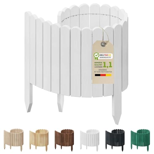 Floranica Rollborder Flexibler Holzzaun 100 x 40 cm Weiß Beeteinfassung Deko für Gartenzaun Rasenkante Umzäunung Gartenzaun für Rasenflächen Hochbeete für Garten Floranica Rollborder Flexibler Holzzaun 100 x 40 cm Weiß Beeteinfassung Deko für Gartenzaun Rasenkante Umzäunung Gartenzaun für Rasenflächen Hochbeete für Garten
