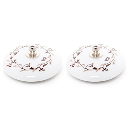 Tapón Lavabo, bañera y Bidet Universal Decorado 2 uds Porcelana Laurel marrón