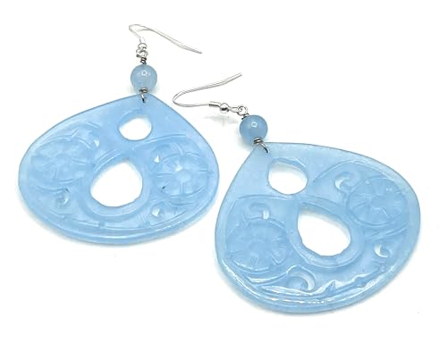 Boucles d'oreilles argent 925 et jade bleu pour votre style