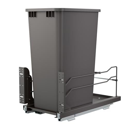 Caneca de basura rectangular de 50 QT con cierre suave