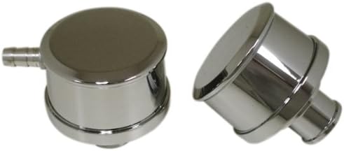 Compatible/Replacement for Chevy/Ford/Mopar Polished Billet Aluminum Breather Set w/PCV - Smooth