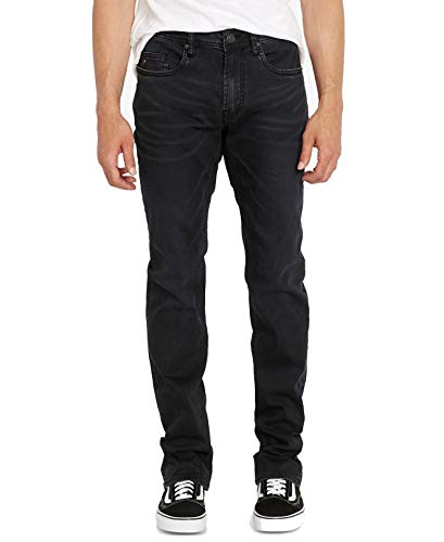 Buffalo David Bitton Mens Six-X Straight Leg Jeans, Black, 40W x 34L