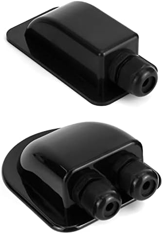 QWORK 2 Pcs IP68 Solar Cable Entry Gland Waterproof ABS Solar Double Cable Entry Dual Cable Entry Housing for Solar Panels of RV, Caravan and Marine, White