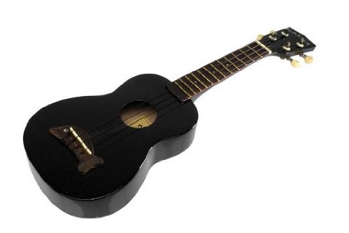 Dolphin charol black sparkle makala ukulélé soprano avec housse -