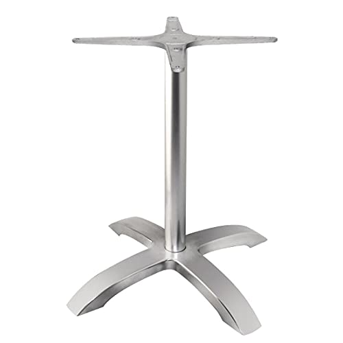 Pied De Table Bolero En Aluminium Brossé - Base 4 Pieds Réglables - 680 Mm De Hauteur - Design Stable Et Moderne