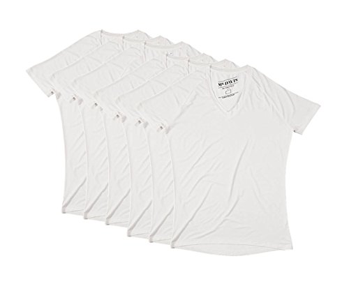 Mr. Davis Men's Bamboo Viscose Tailored Cut Stylish V Neck Undershirt - 6 Pack2