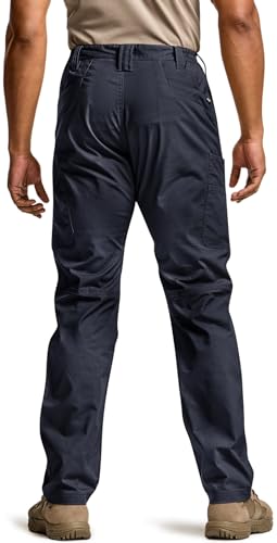 CQR Men's Utility Flex Cargo Pants, Classic-Fit Casual Stretch Work Pants, Water Resistant Lightweight Tactical Hiking Pants2