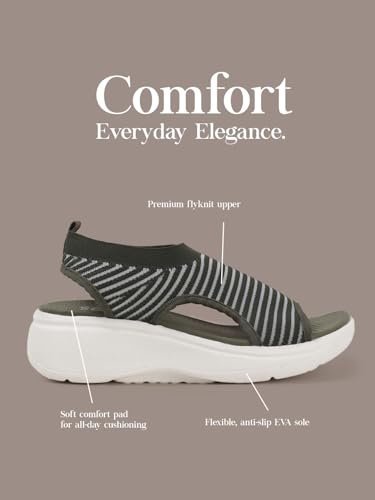 Image of Carlton London Women's Knitted Slip-On Wedge Sandals