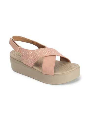 ELLE Womens Stylish Adjustable Strap Comfartable Sandals for Daily Work Casual Use I EL-AP-Wn-09 Peach 3 Kids UK (B0CJBND872) Amazon Price History, Amazon Price Tracker