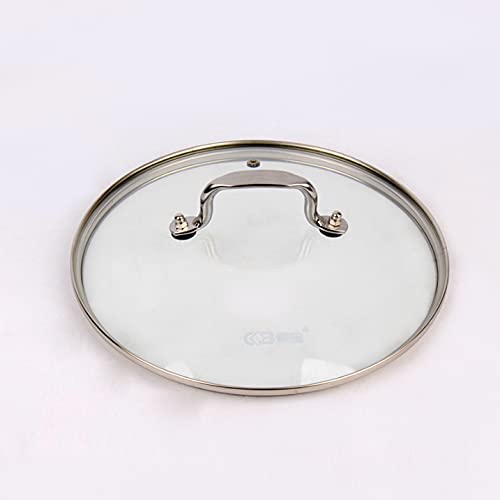 Kochtopfdeckel aus Glas, Topfdeckel aus Silikon, Topfdeckel aus gehärtetem Glas mit Belüftung, Rand und Griff aus Edelstahl, Silber, mehrere Größen(24cm)