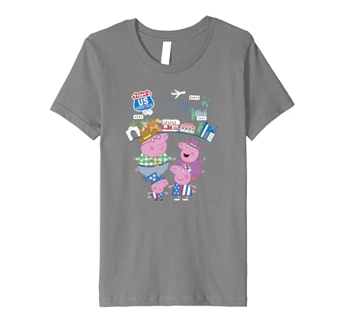 T-shirt Peppa Pig en vacances aux USA vêtement idéal pour l'école et les sorties