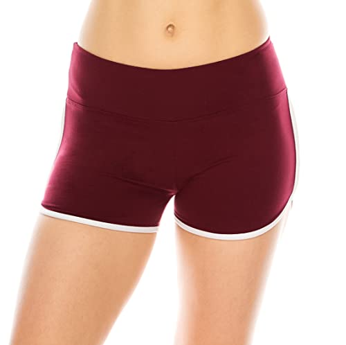 ALWAYS Booty Shorts for Women - Sexy Cute Soft Yoga Dance Dolphin Shorts Burgundy White 2XL - image 3