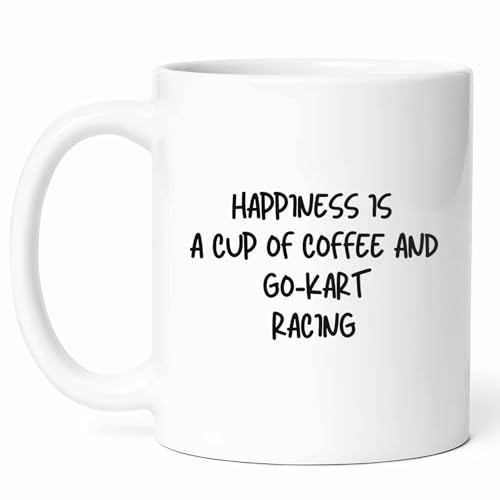 Hapiness Is Coffee And Go-kart Racing Mug - Cup -