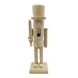 CGACCSD Nussknacker Gestalten, Nussknacker Figur Groß Zum Bemalen, NussknackerFigur DIY, Weihnachtsfigur Adventsfigur Holzfigur Holzsoldat DIY Tisch Deko Austeller (26 cm)