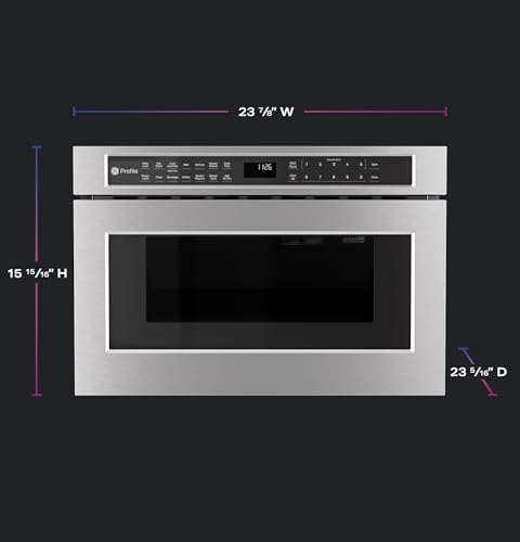 GE Profile PWL1126SWSS 1.2 Cu Ft Microwave Drawer, 1000W, Sensor Cooking, Easy-Glide Drawer, Touch Controls, Stainless Steel