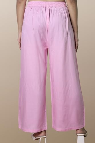 Image of KASANI Women's Solid Rayon Palazzo Pants Regular Palazo
