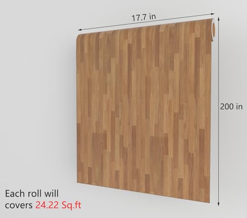 Decotalk Wood Contact Paper Peel and Stick 17.7"x200" Butcher Block Countertop Contact Paper Wooden Countertop Vinyl Wrap Wood Butcher Block Wooden Wallpaper Waterproof Shiplap Wallpaper Brown by Decotalk - Image 7