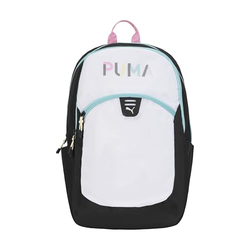 PUMA Mochila infantil unissex, Branco/Safe Lake/Lilás, Large, Mochila Rally