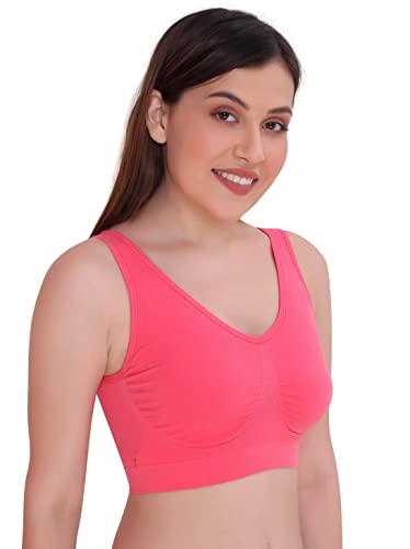 Image of Plumbury Women's Nylon Lightly Padded Wire Free Sports Bra