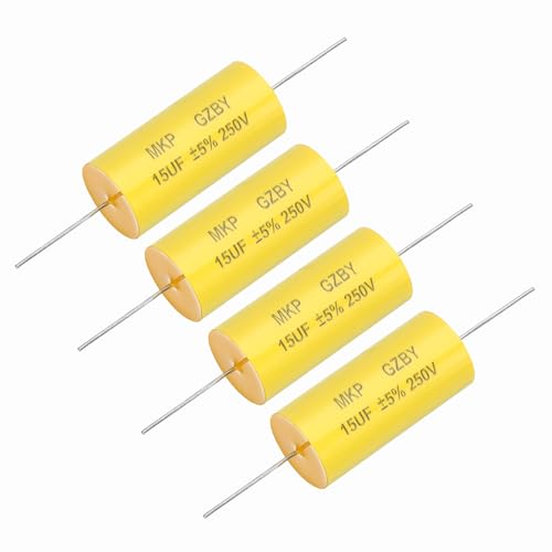 Amazon | uxcell 4Pcs15μF周波数分割コンデンサ250Vアキシャル