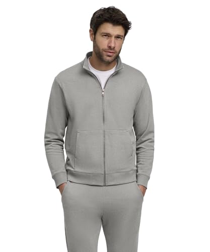 FALKE Basic Apparel Light Sweat Zip M Ja algodón Manga Larga Suave cómoda 1 Pieza, Sudadera Hombre, Gris Grey-Heather 3757, M