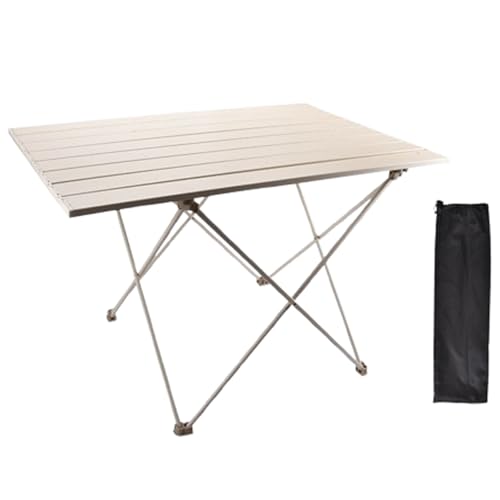 Mesa Plegable de Camping, Mesa Plegable Enrollable for Exterior, Multicolor, Varios tamaños, 20 kg, for 2-4 Personas(Beige,39.5 * 32.5 * 34.0cm)