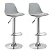 Stołki barowe, zestaw 2 krzeseł barowych, kuchnia śniadanie barowe z podnóżkiem, obrotowy stołek barowy, regulacja wysokości, stołek jadalny na wyspie kuchennej, szary