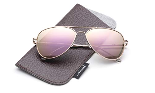 Kyra Kids KP2091ST-RV-PK Kids Teens Fashion Metal Aviator Sunglasses Stainless Steel Frame Spring Hinge thumb #1