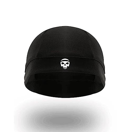 SKULLFIT - Helmet Skull Caps for Men Bike Head Caps Hair Inner Helmet Liner for Bikers Sweat Wiking Cooling Skull Cap for Cycling, Summer Helmet Cap for Men
