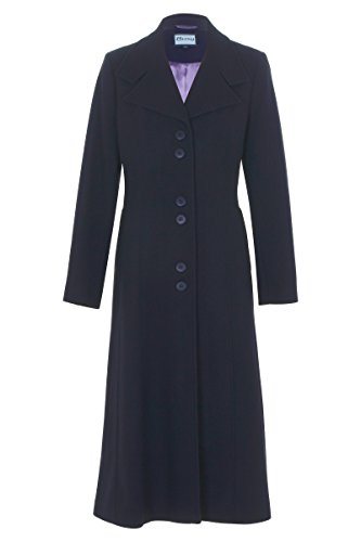 Busy Women's Very Dark Navy Wool Blend Long Coat 12