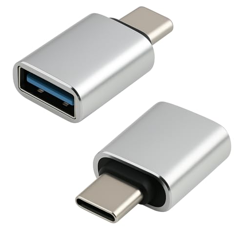 2 Pack USB C auf USB Adapter , 10Gbps USB3.2 Gen 2 Fit Side by Side, Type C Male auf A 3.2 Female Adapter Kompatibel Thunderbolt 4/3, und anderen Geräten Seitenbasiertes Design für gleichzeitige