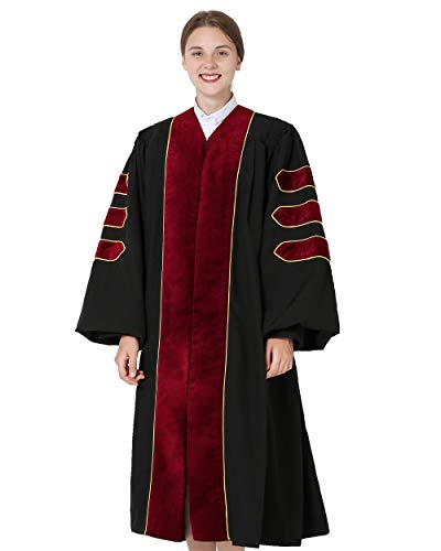 Robe de Graduation doctorat pour Cérémonie Universitaire et Remise de Diplôme PhD