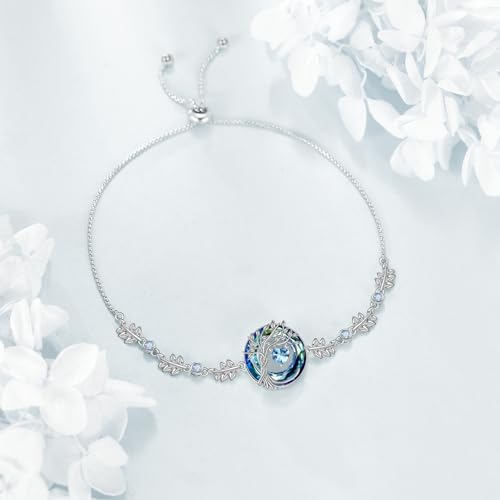 Bijou arbre de vie : bracelet argent sterling et pierre de naissance