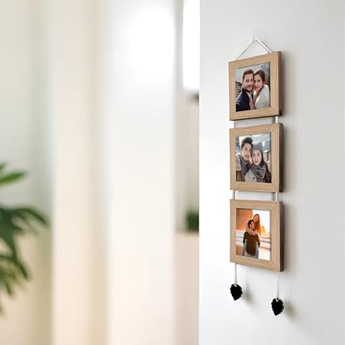 Image of Art Street Photo Frame For Wall Set Wall Hanging Picture, Photo Frame For Home and Office Decoration (Set of 3, 5x5 Inch - Beige)