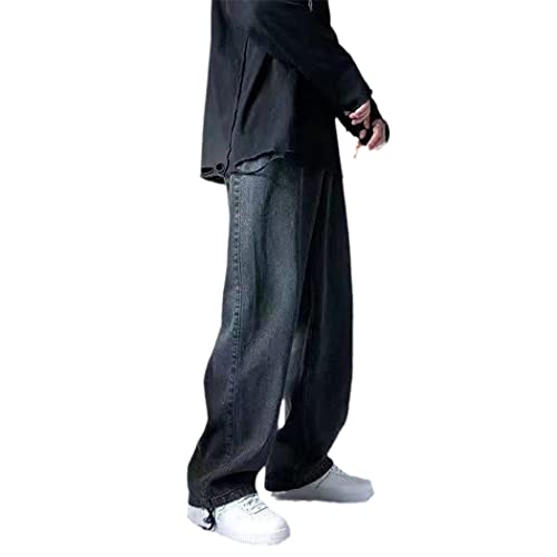 Pantalon cargo en jean homme WEGUKRI droit ample noir doublé chaud style décontracté