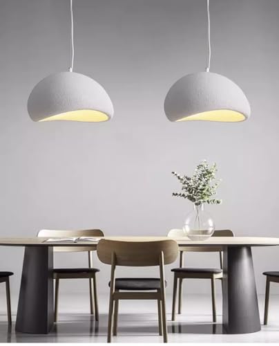 Image of Modern Dome Pendant Light, White Semi-Sphere White Resin Hanging Lamp, Home Deco Living Room Ceiling Light Fixture, 30cm (Mini-Dome)