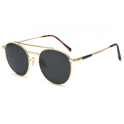 Lunettes de soleil ovales polarisées hommes femmes monture métallique rétro anti-reflet