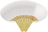 YFEIQI 10 Pcs Lot White Paddle Fan - Paper Party Decorative Electric Home Portable Wall Fans Hand Lace Japanese Cattail Desktop Connec