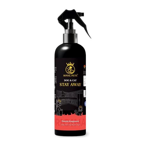 Royal Pets Stay Away Spray - Powerful Dog Repellent Spray for Car 250ML Pack of 1 - Cat Repellent Spray for Stray Cats - Keeps Dogs, Cats, Puppies, Kittens Away from Vehicles and Home - Rigina