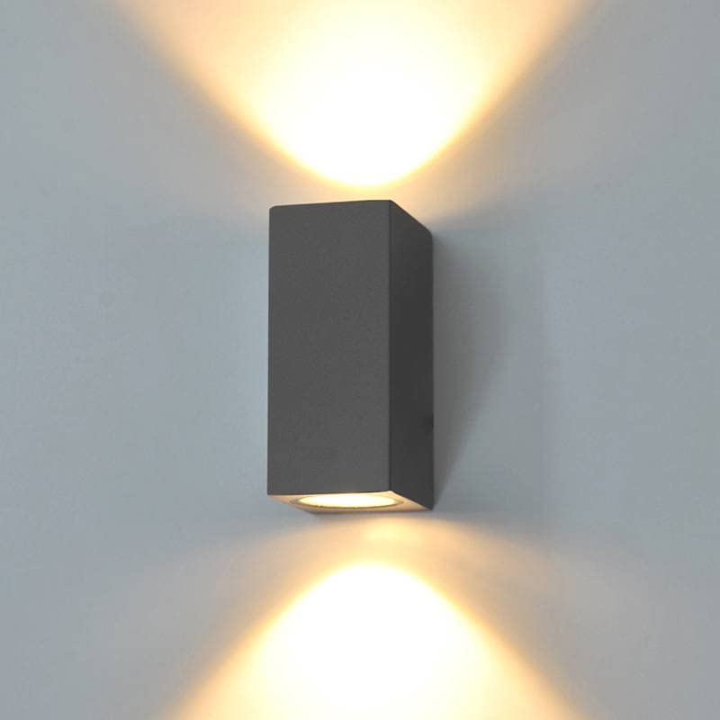 Kerry Modern Anthracite Grey GU10 Up Down Outside Wall Lights Square Double Wall Light Outdoor/Indoor use IP44 (Square-up/Down)